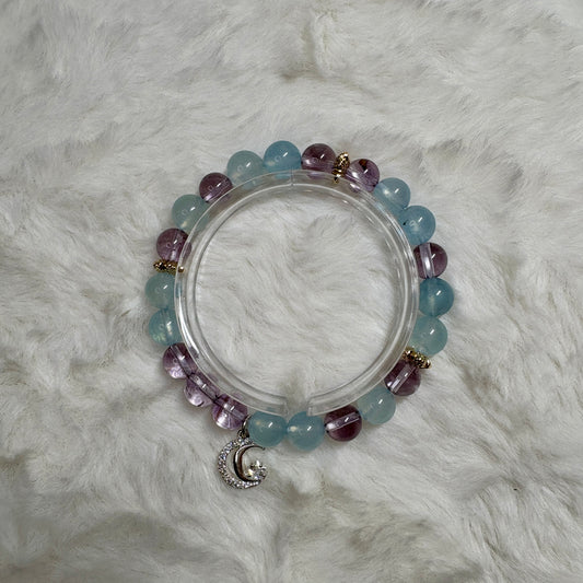 Aquamarine × Amethyst | Serenity & Intuition Bracelet