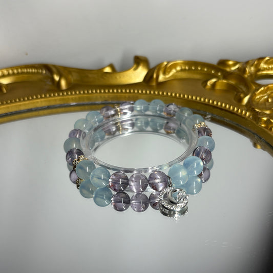 Aquamarine × Amethyst | Serenity & Intuition Bracelet