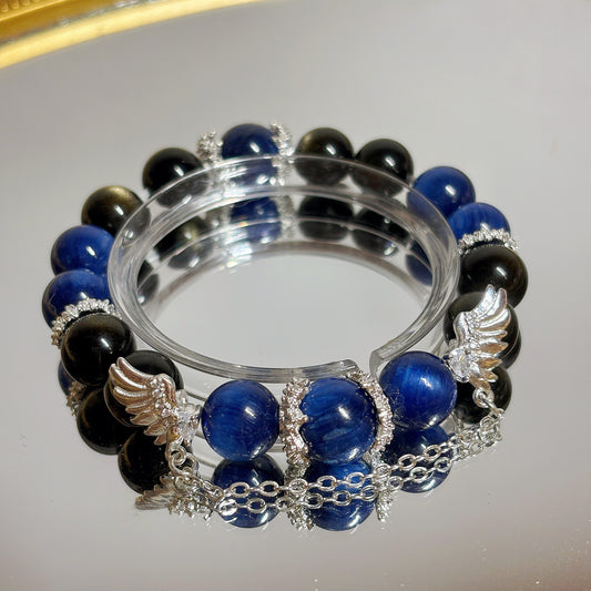 Blue Kyanite × Golden Obsidian | Expression & Protection Bracelet