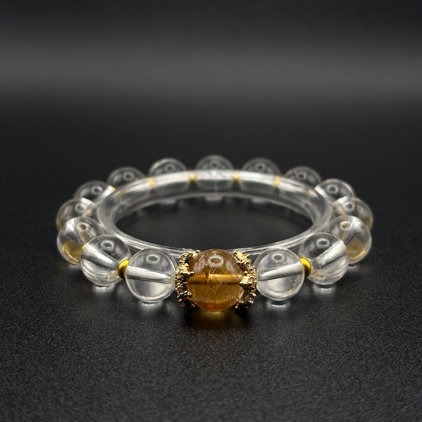 Golden Rutilated Quartz × Clear Quartz | Prosperity & Amplification Bracelet