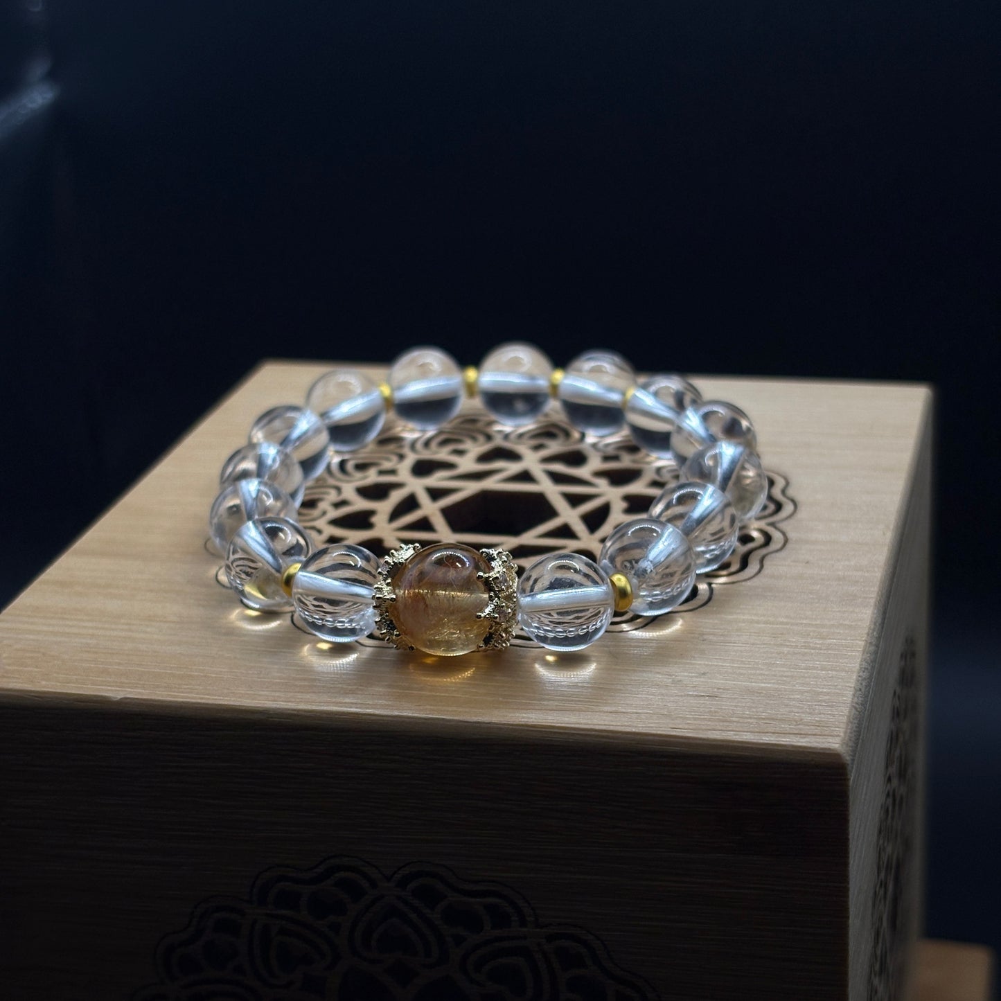 Golden Rutilated Quartz × Clear Quartz | Prosperity & Amplification Bracelet