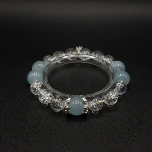 Aquamarine × Himalayan Quartz | Calm & Clarity Bracelet