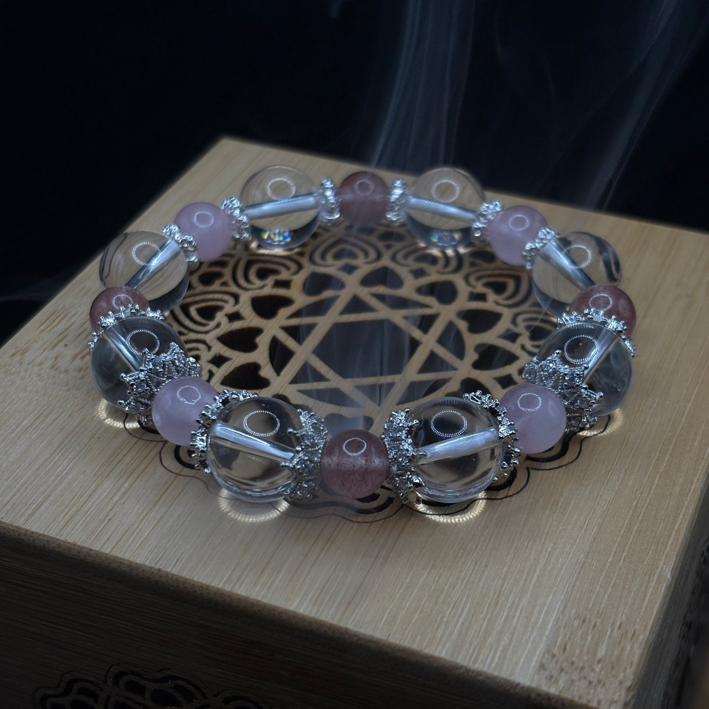 Strawberry Quartz × Rose Quartz × Clear Quartz | Love Attraction Bracelet