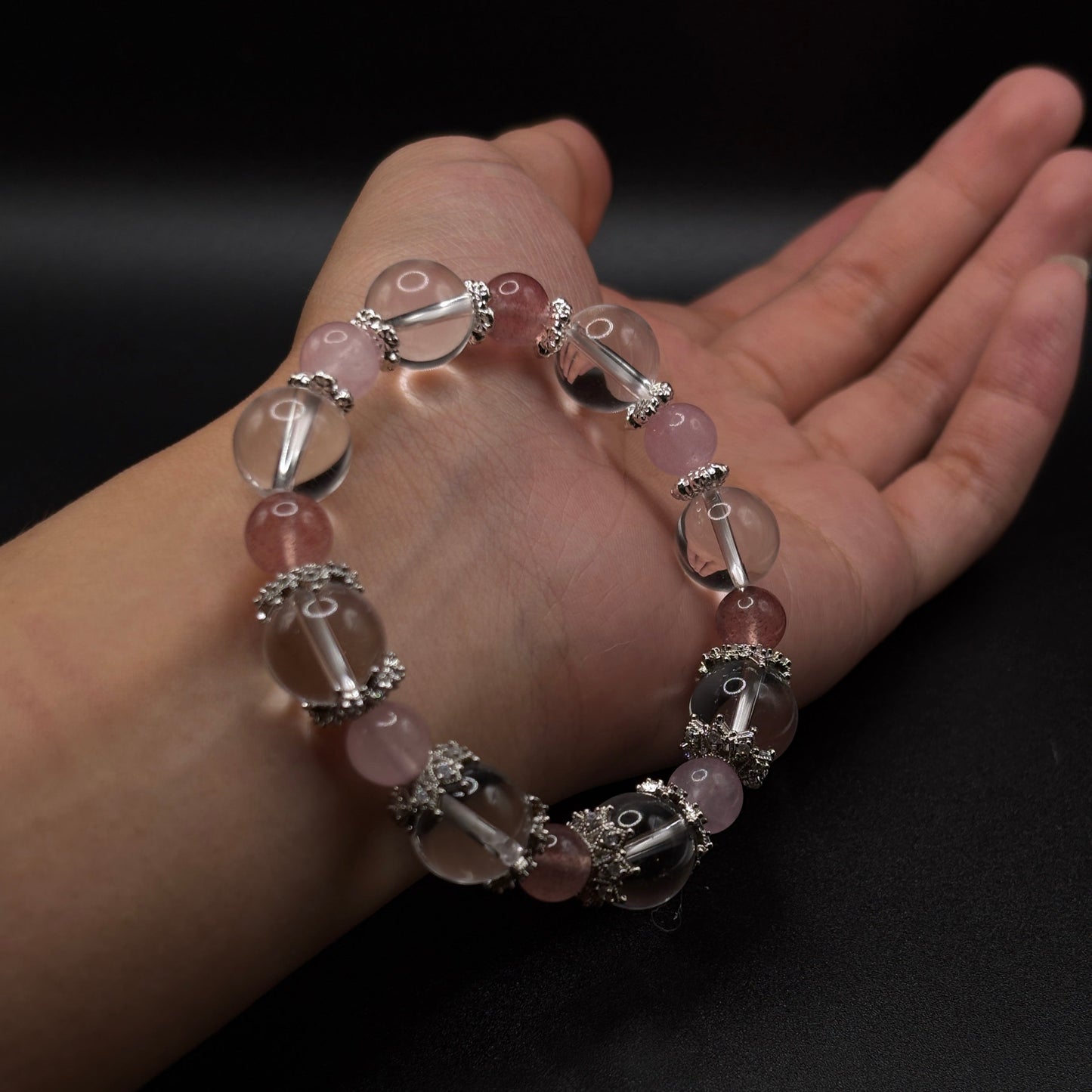 Strawberry Quartz × Rose Quartz × Clear Quartz | Love Attraction Bracelet