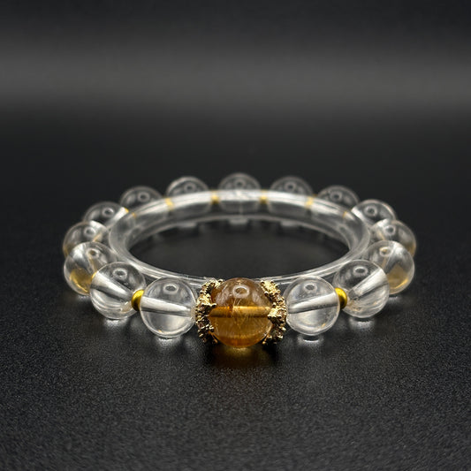 Golden Rutilated Quartz × Clear Quartz | Prosperity & Amplification Bracelet