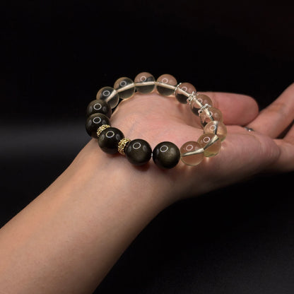 Golden Obsidian × Citrine | Prosperity & Power Bracelet