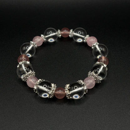 Strawberry Quartz × Rose Quartz × Clear Quartz | Love Attraction Bracelet