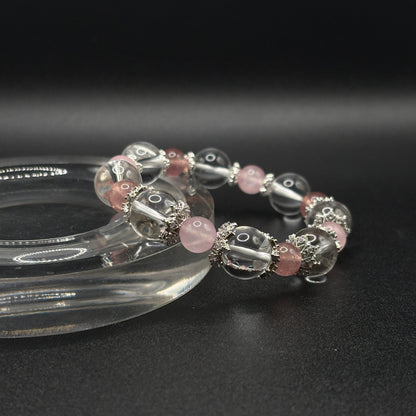 Strawberry Quartz × Rose Quartz × Clear Quartz | Love Attraction Bracelet