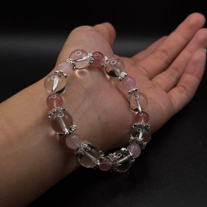 Strawberry Quartz × Rose Quartz × Clear Quartz | Love Attraction Bracelet
